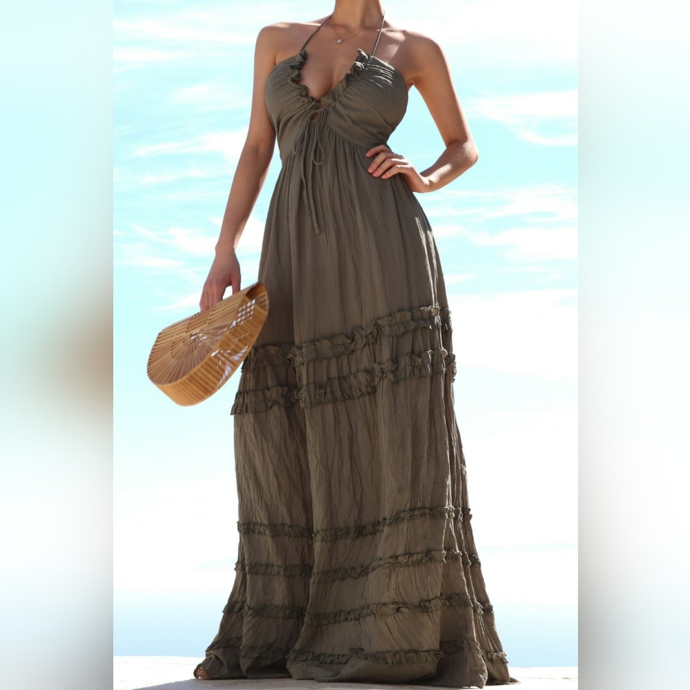 New with the tag V neck woven maxi dress